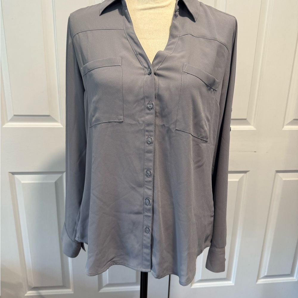 Express Women's Portofino Slate Button-Down Shirt